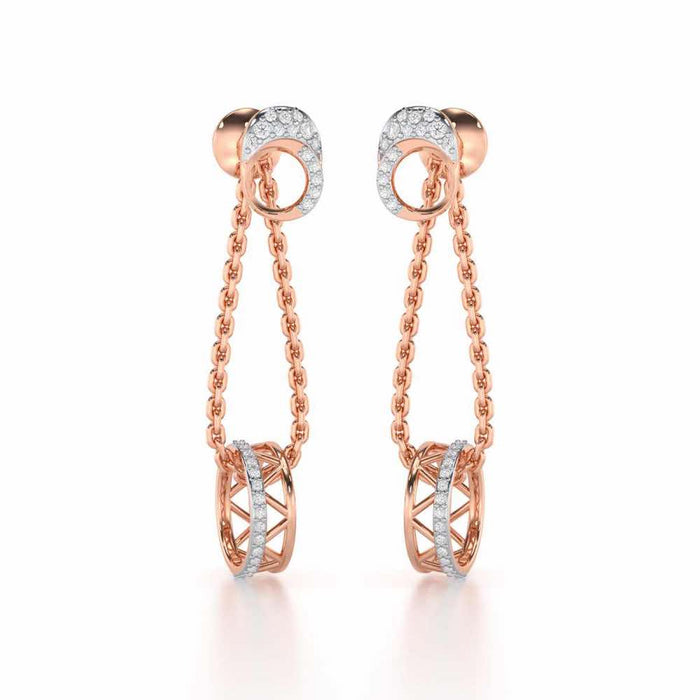 Exquisite Exuberance Silver Drop Earrings - Rose Gold - Image 1