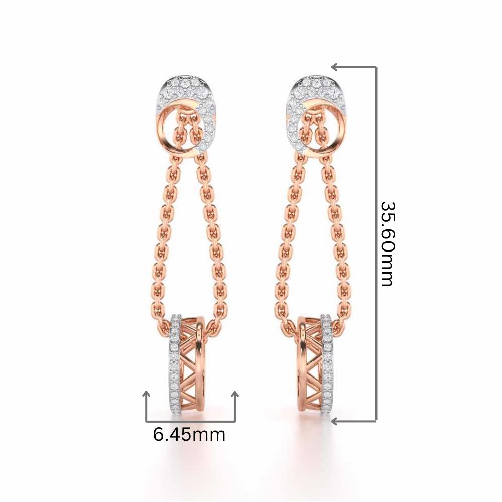 Exquisite Exuberance Silver Drop Earrings - Rose Gold - Image 2