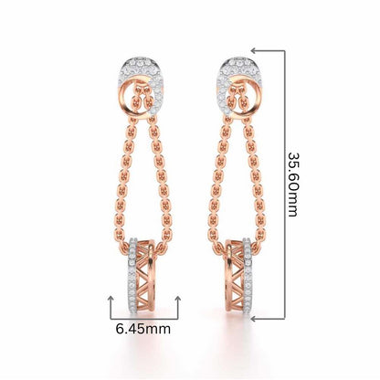 Exquisite Exuberance Silver Drop Earrings - Rose Gold - Image 2