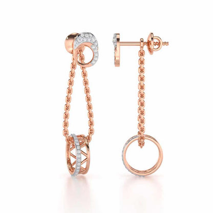 Exquisite Exuberance Silver Drop Earrings - Rose Gold - Image 4