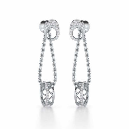 Exquisite Exuberance Silver Drop Earrings - White Gold - Image 1