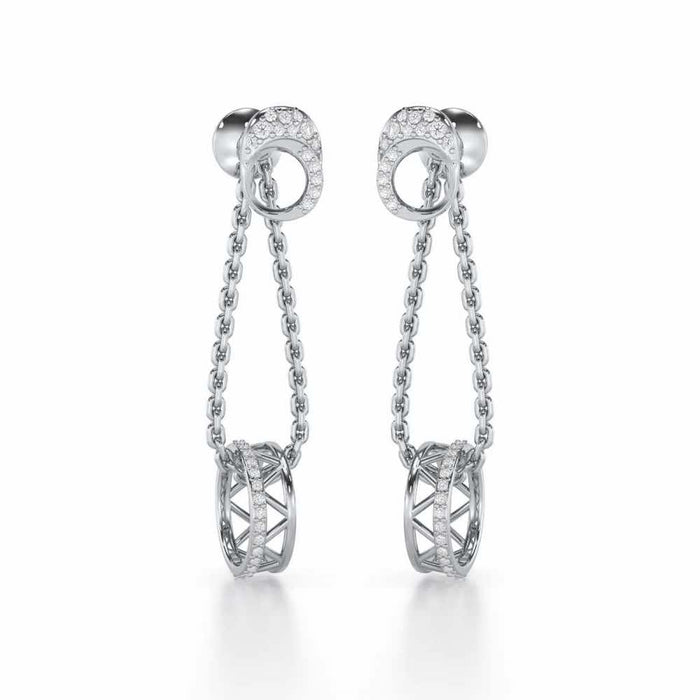 Exquisite Exuberance Silver Drop Earrings - White Gold - Image 1