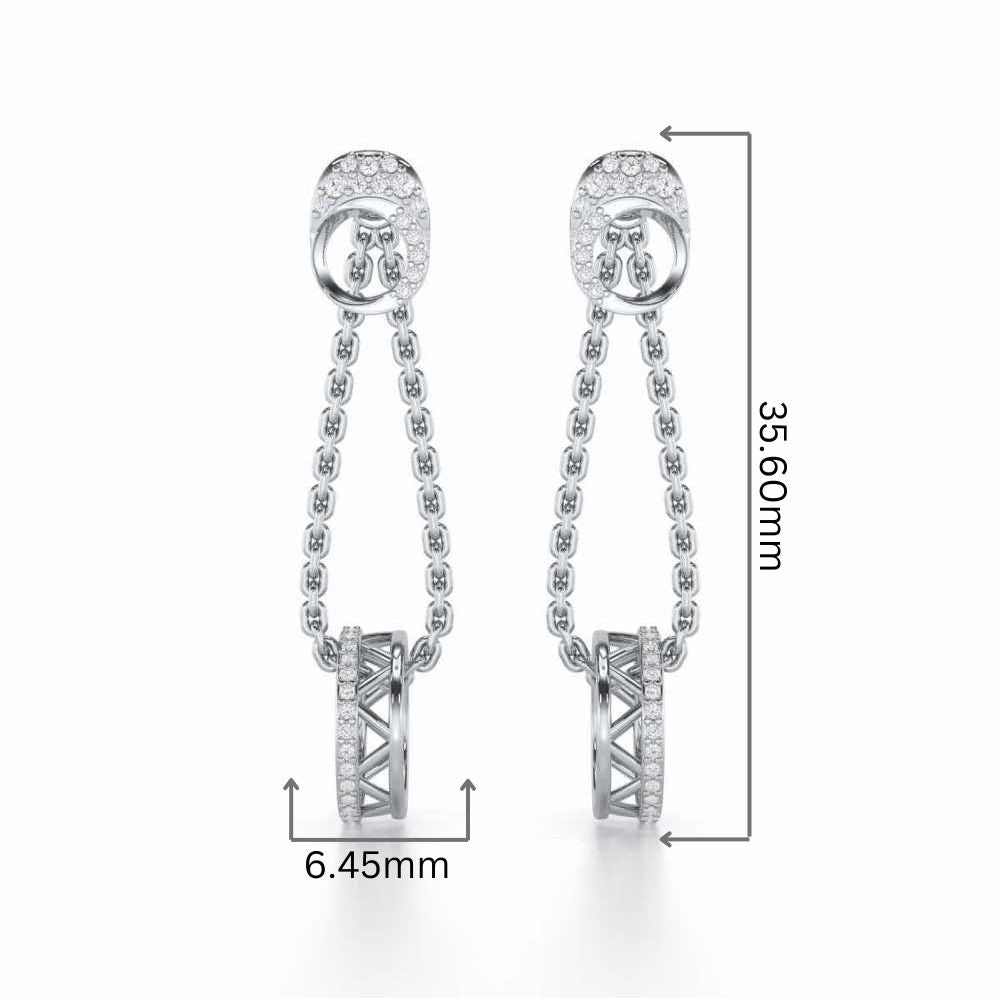 Exquisite Exuberance Silver Drop Earrings - White Gold - Image 2
