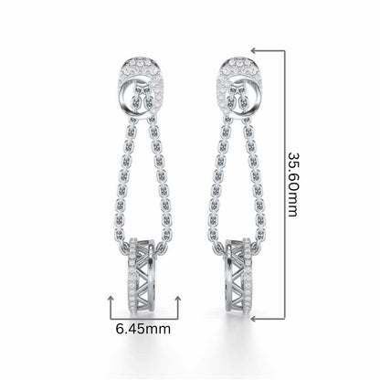 Exquisite Exuberance Silver Drop Earrings - White Gold - Image 2