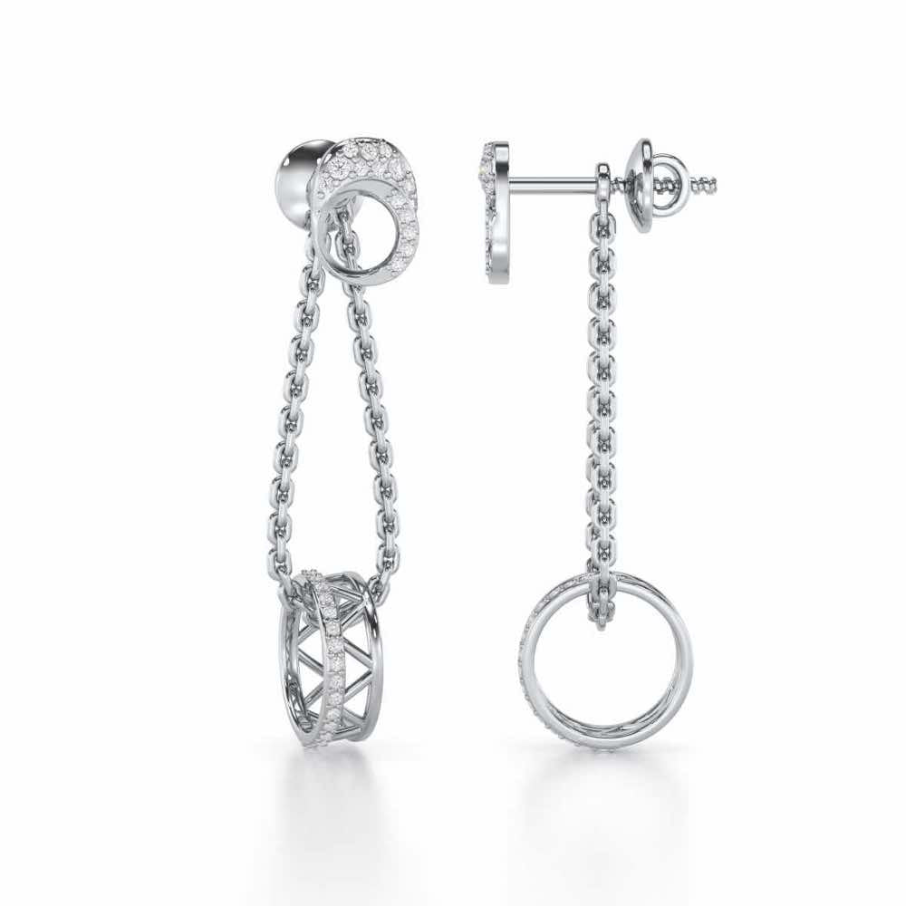Exquisite Exuberance Silver Drop Earrings - White Gold - Image 4
