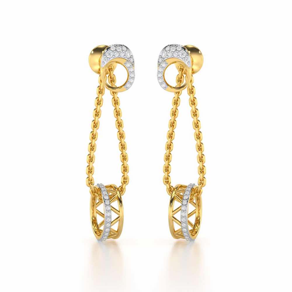 Exquisite Exuberance Silver Drop Earrings - Yellow Gold - Image 1