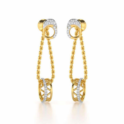 Exquisite Exuberance Silver Drop Earrings - Yellow Gold - Image 1