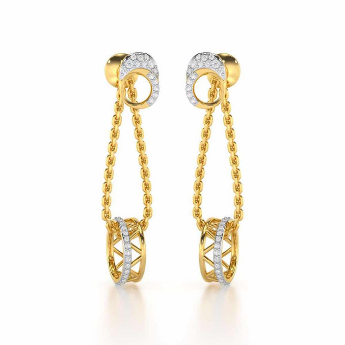 Exquisite Exuberance Silver Drop Earrings - Yellow Gold - Image 1