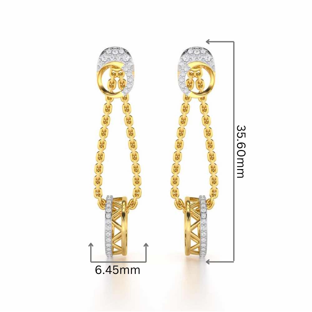 Exquisite Exuberance Silver Drop Earrings - Yellow Gold - Image 2