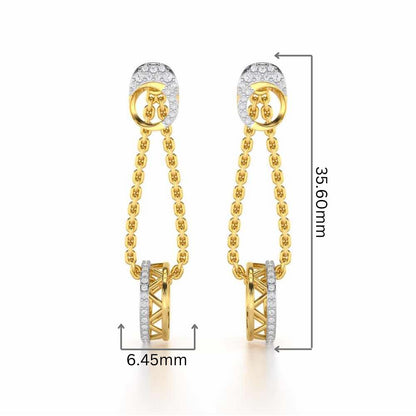 Exquisite Exuberance Silver Drop Earrings - Yellow Gold - Image 2