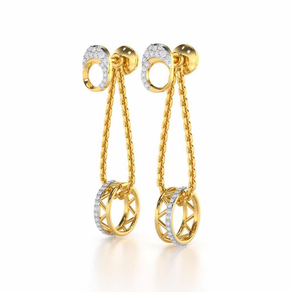 Exquisite Exuberance Silver Drop Earrings - Yellow Gold - Image 3