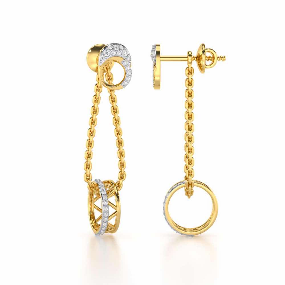 Exquisite Exuberance Silver Drop Earrings - Yellow Gold - Image 4