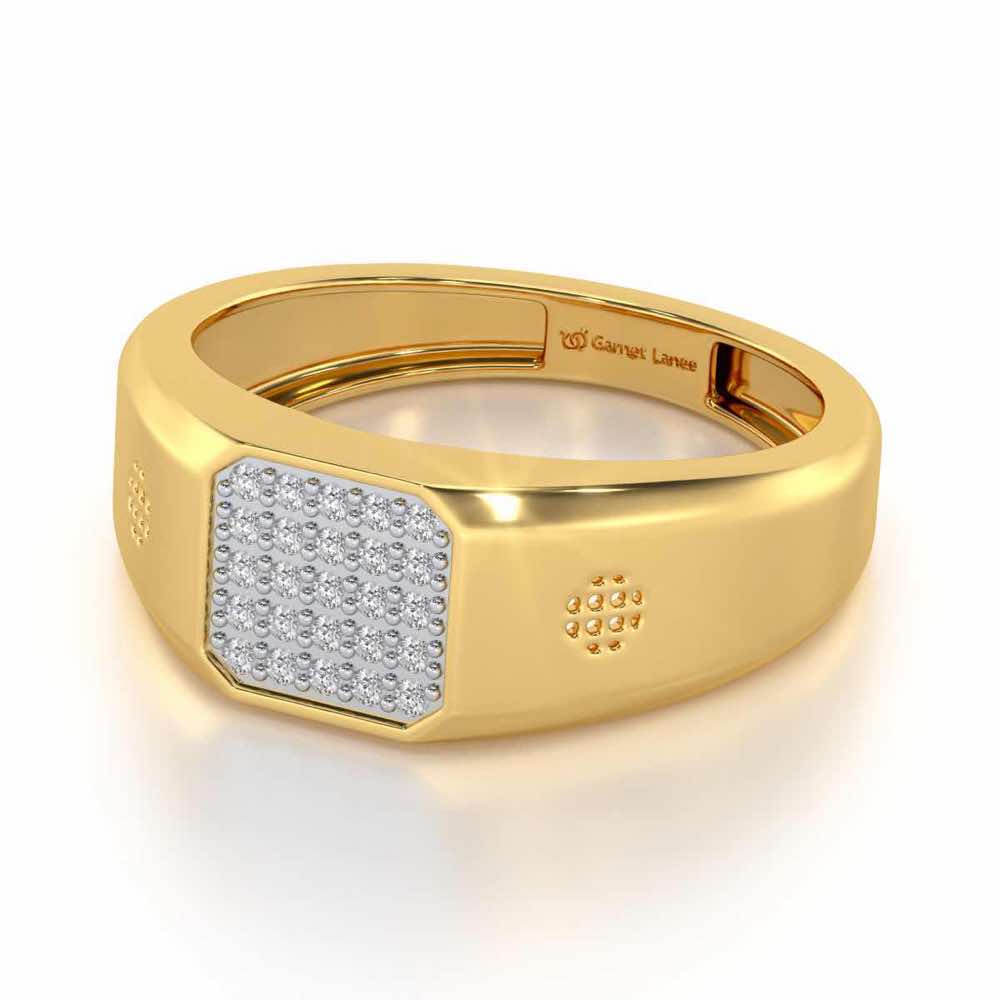 Extravagant Silver Ring For Men - Yellow Gold - Image 2
