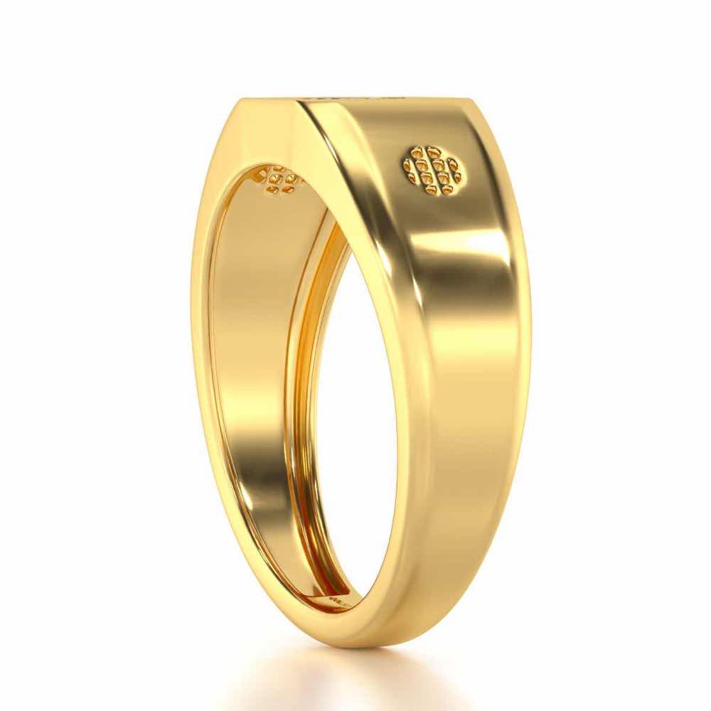 Extravagant Silver Ring For Men - Yellow Gold - Image 3