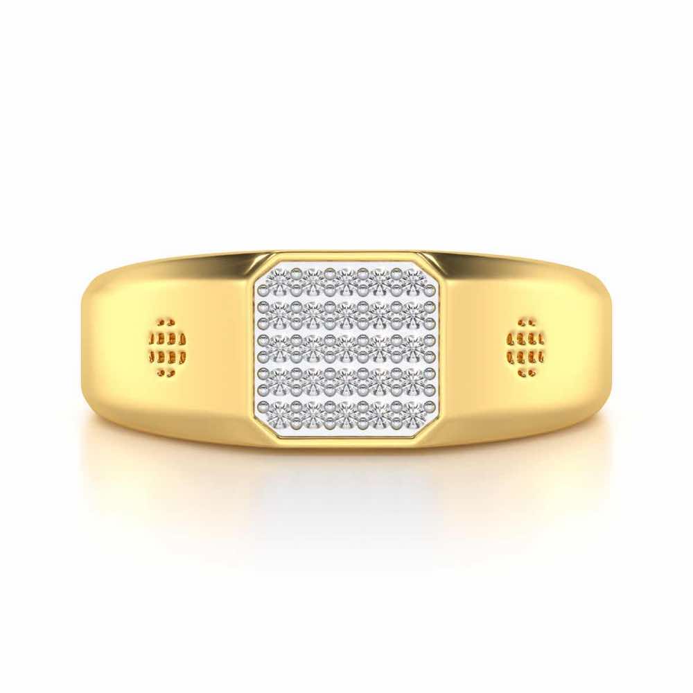Extravagant Silver Ring For Men - Yellow Gold - Image 4