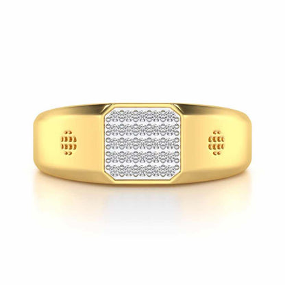 Extravagant Silver Ring For Men - Yellow Gold - Image 4
