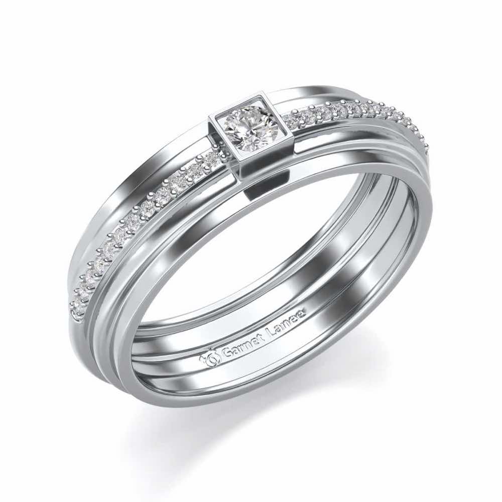 Exuberant Silver Band Ring - White Gold - Image 1
