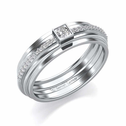 Exuberant Silver Band Ring - White Gold - Image 1