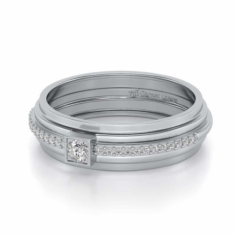 Exuberant Silver Band Ring - White Gold - Image 2