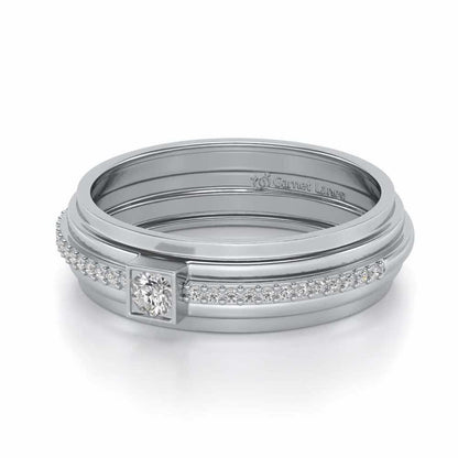 Exuberant Silver Band Ring - White Gold - Image 2