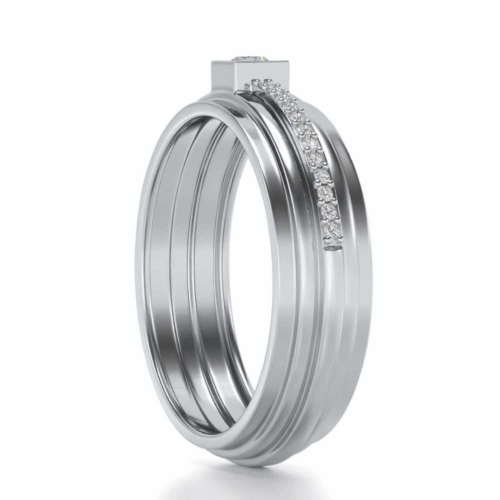 Exuberant Silver Band Ring - White Gold - Image 3