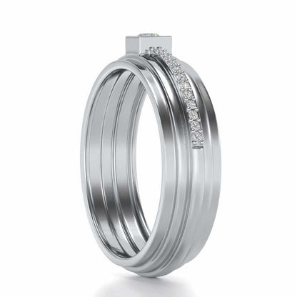 Exuberant Silver Band Ring - White Gold - Image 3