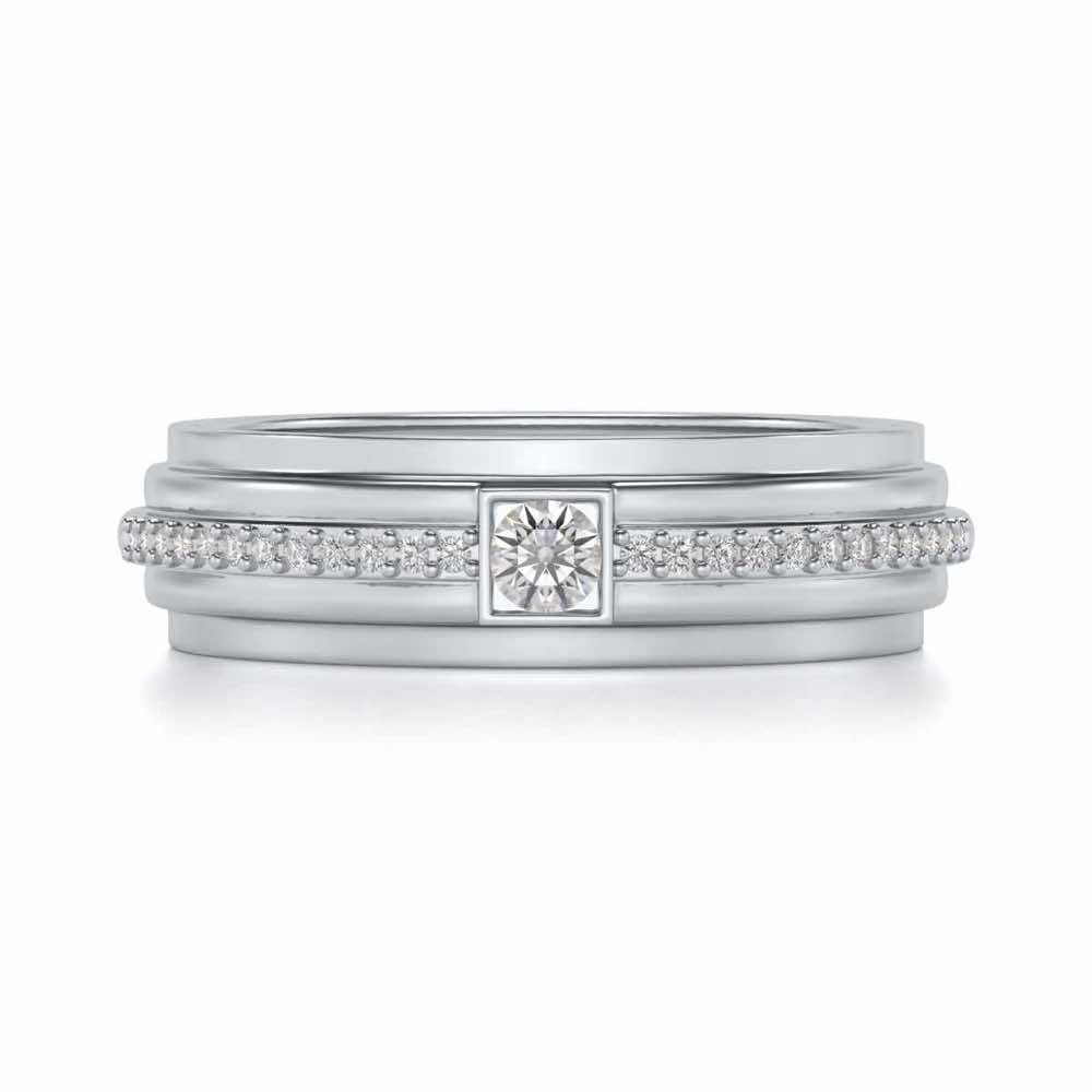 Exuberant Silver Band Ring - White Gold - Image 4