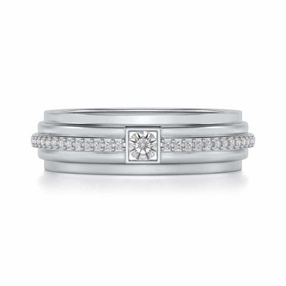 Exuberant Silver Band Ring - White Gold - Image 4