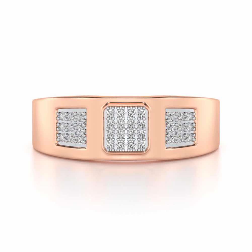 Exultant Silver Ring For Men - Rose Gold - Image 4