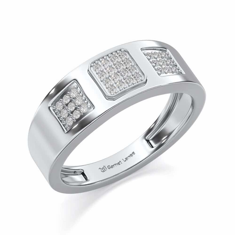 Exultant Silver Ring For Men - White Gold - Image 1