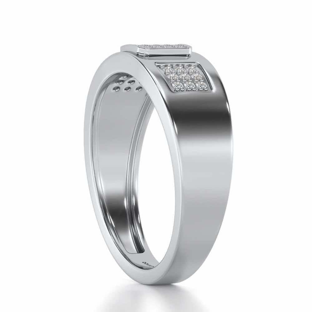 Exultant Silver Ring For Men - White Gold - Image 3