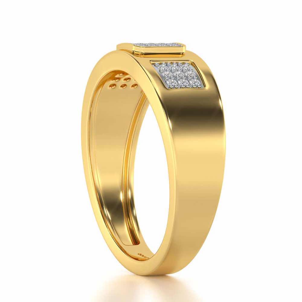 Exultant Silver Ring For Men - Yellow Gold - Image 3