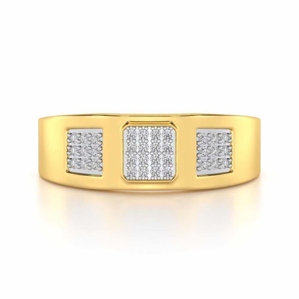 Exultant Silver Ring For Men - Yellow Gold - Image 4