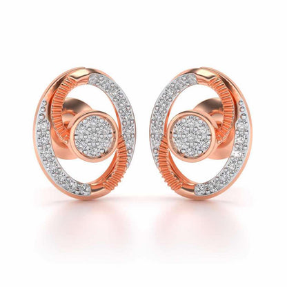 Eye Ball Silver Studs - Rose Gold - Image 1