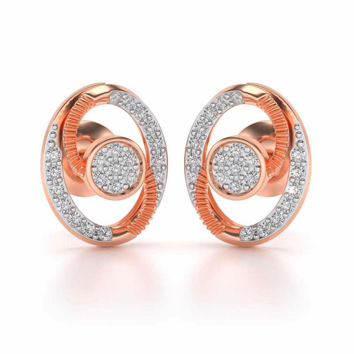 Eye Ball Silver Studs - Rose Gold - Image 1