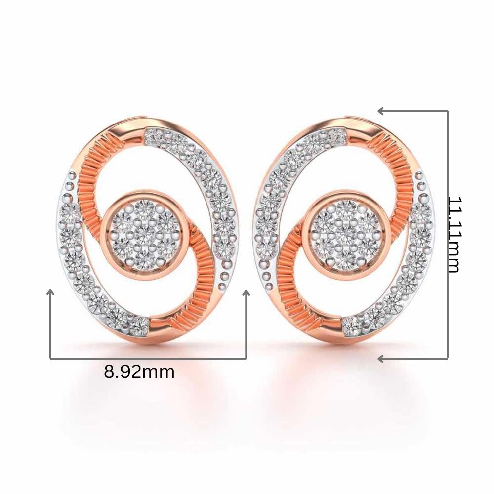Eye Ball Silver Studs - Rose Gold - Image 2
