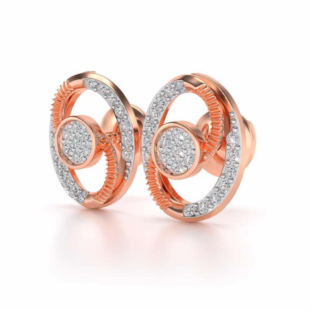 Eye Ball Silver Studs - Rose Gold - Image 3