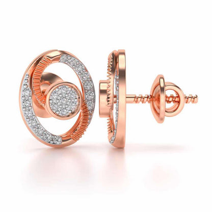 Eye Ball Silver Studs - Rose Gold - Image 4