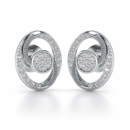 Eye Ball Silver Studs - White Gold - Image 1
