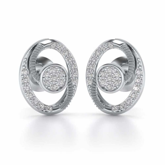 Eye Ball Silver Studs - White Gold - Image 1