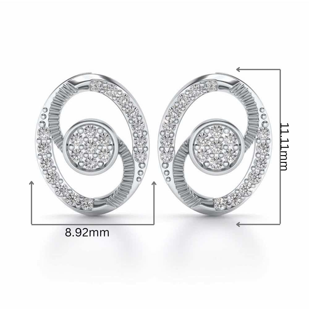 Eye Ball Silver Studs - White Gold - Image 2