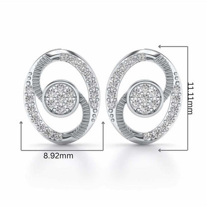 Eye Ball Silver Studs - White Gold - Image 2