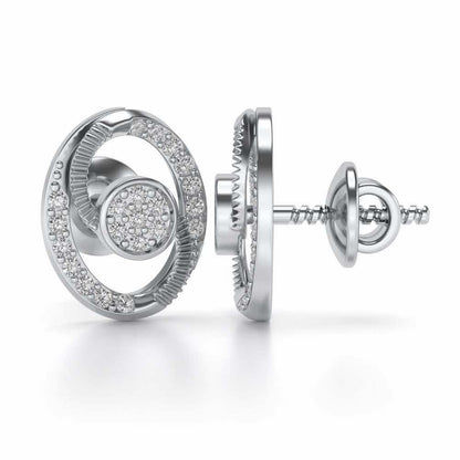 Eye Ball Silver Studs - White Gold - Image 4