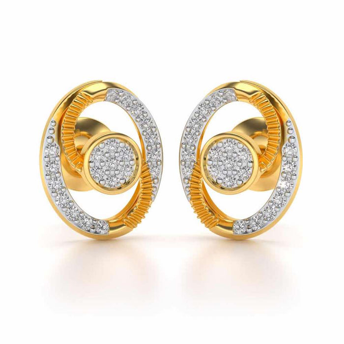 Eye Ball Silver Studs - Yellow Gold - Image 1
