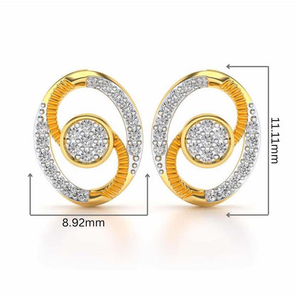 Eye Ball Silver Studs - Yellow Gold - Image 2