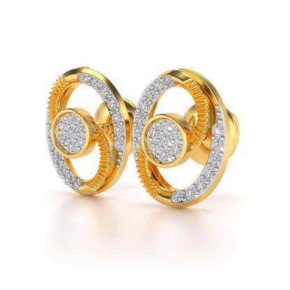 Eye Ball Silver Studs - Yellow Gold - Image 3