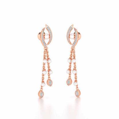 Eye Silver Dangler Earrings - Rose Gold - Image 2