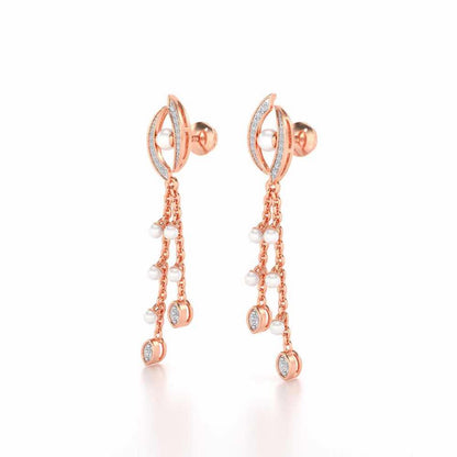 Eye Silver Dangler Earrings - Rose Gold - Image 3