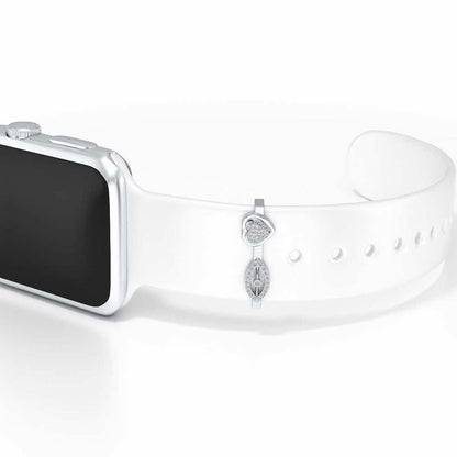 Eye Heart Silver Watch Band - White Gold - Image 1