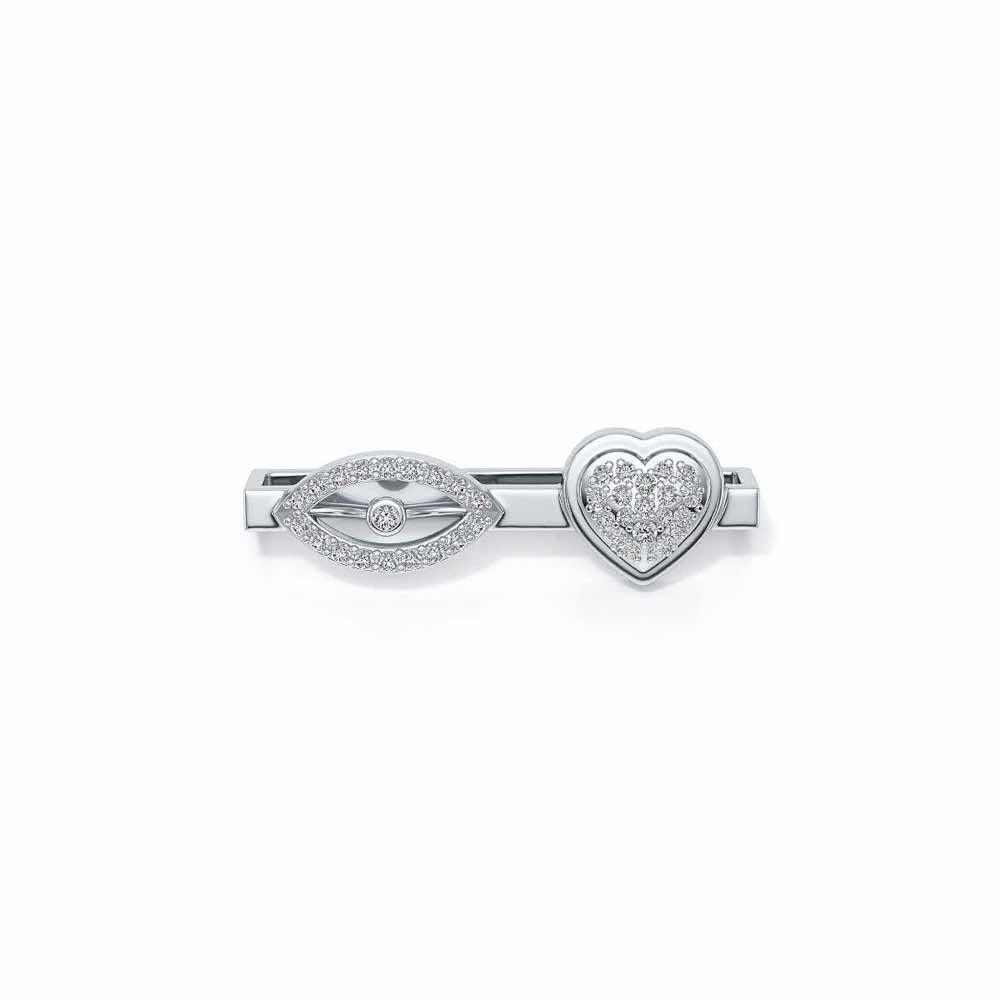 Eye Heart Silver Watch Band - White Gold - Image 2